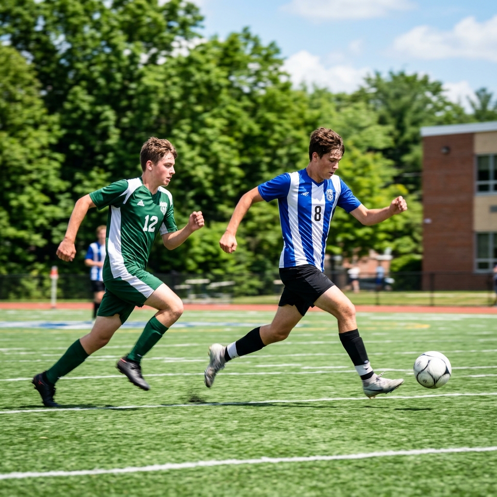 Students playing football